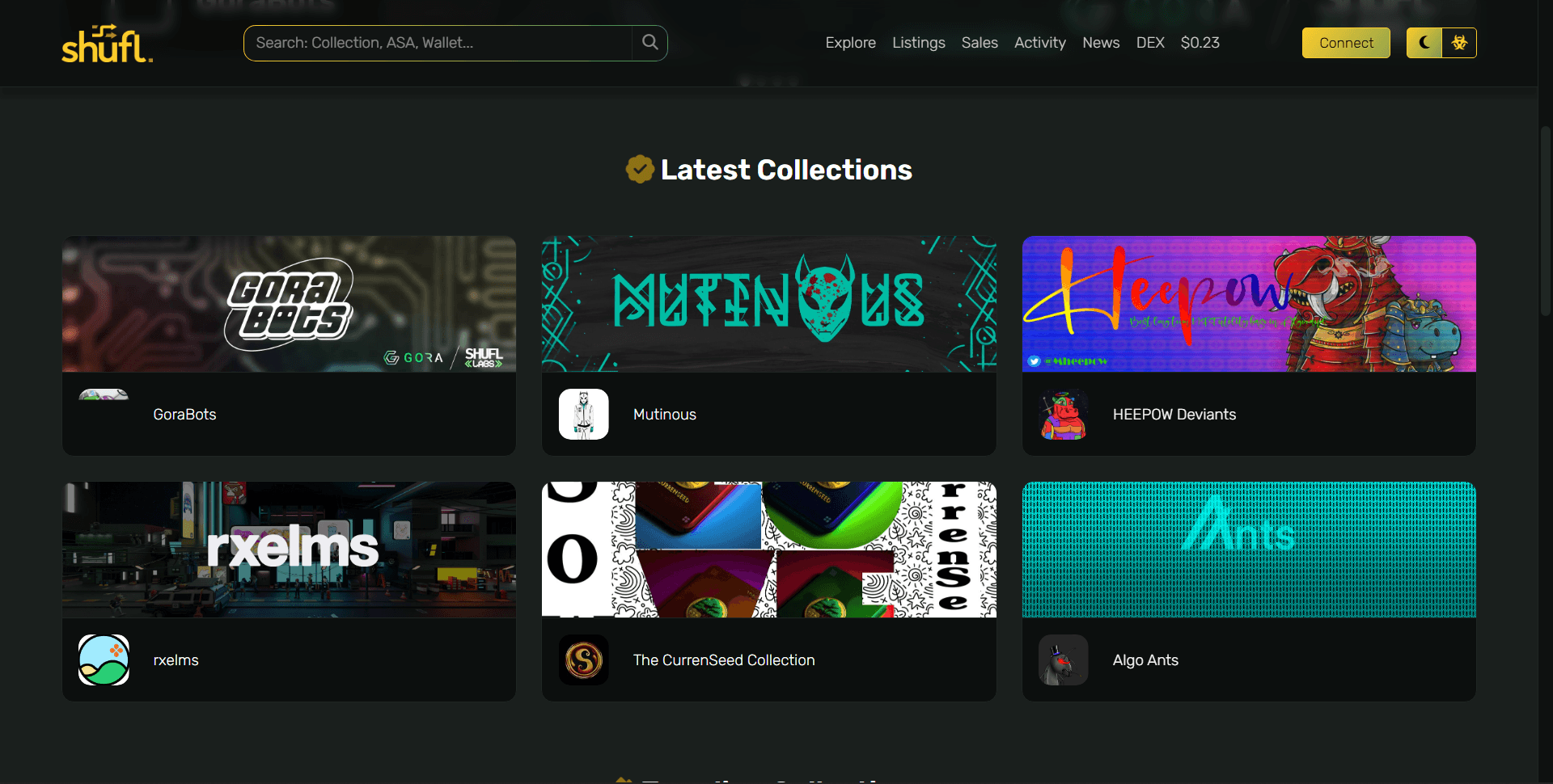 Shufl Marketplace user interface